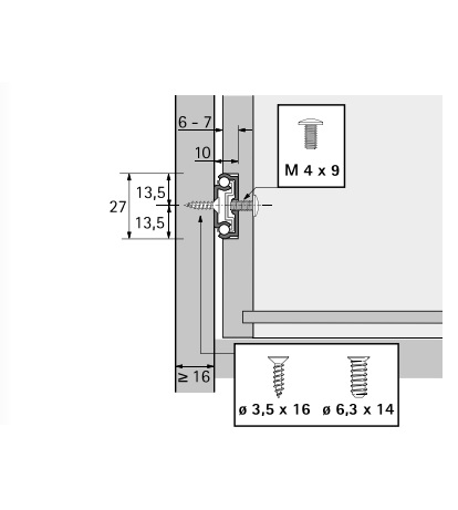 Kogelgeleider 27x10mm - lengte 182mm