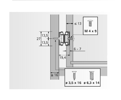 Kogelgeleider 27x20mm - lengte 246mm