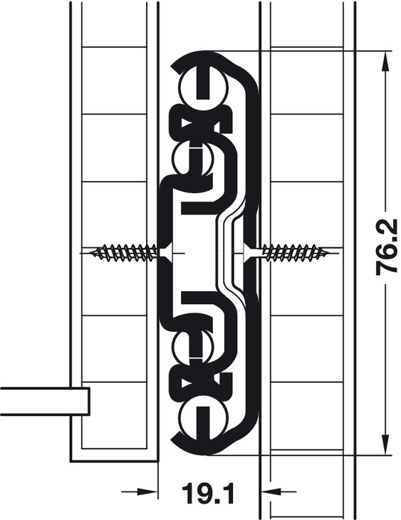 Kogelgeleider met vastzetting - volledig uittrekbaar - 100cm