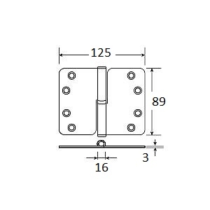 Kogelstiftpaumelle 89x125mm - RVS - SKG*** - DR 1/3