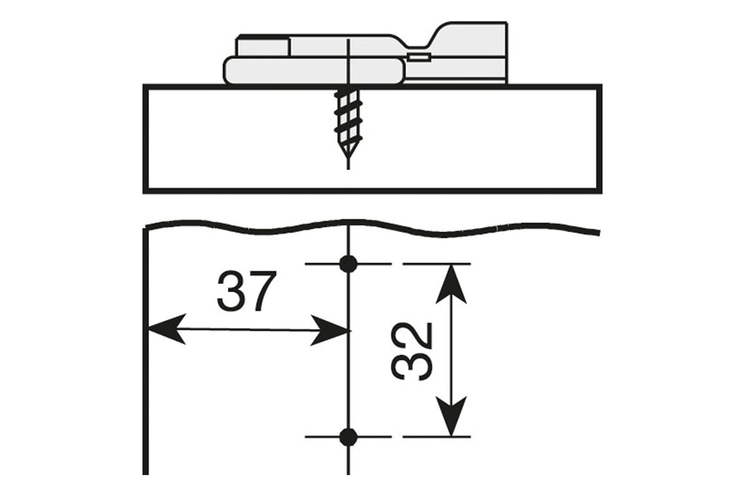 Mesuco kruismontageplaatje - hoogte 2 - verstelbaar