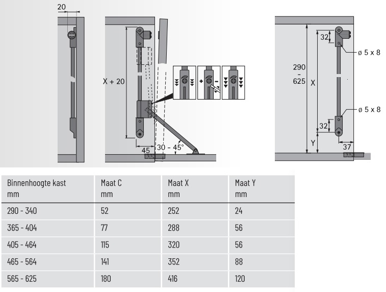 Meubelschaar met magneetsluiting - 340 - rechts