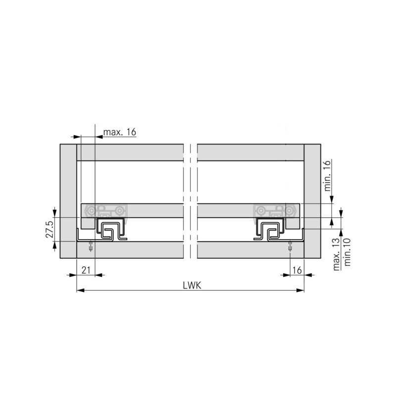 Onderbouwgeleider met softclosing 400mm - 40kg