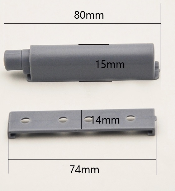 Push-to-Open met 35mm uitslag - donker grijs