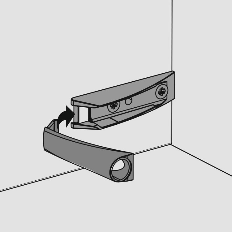 Push to open voor hoge en/of zware deuren - Lichtgrijs