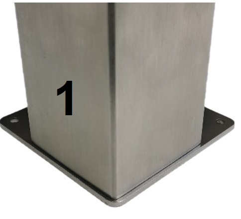 RVS tafelpoten en meubelpoten 60x60mm - hoogte 30cm