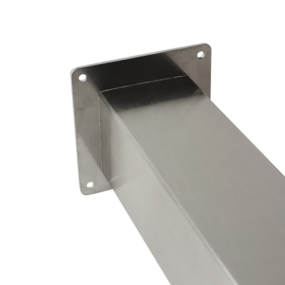 RVS tafelpoten en meubelpoten 60x60mm - hoogte 30cm