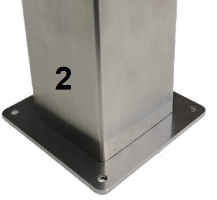RVS tafelpoten en meubelpoten 60x60mm - hoogte 30cm