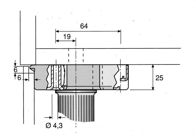 Stelpoten tbv keukenkasten - diameter 35mm - hoogte 170mm