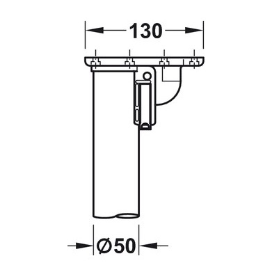 Tafelpoot inklapbaar 705mm -  zwart