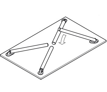 Tafelpoot inklapbaar 705mm -  zwart