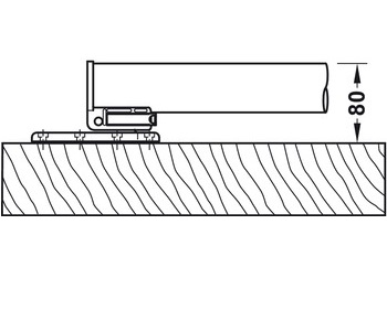 Tafelpoot inklapbaar 705mm -  zwart