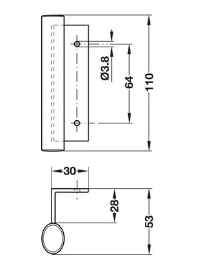 Vouwdeurgreep ovaal mat vernikkeld 110mm