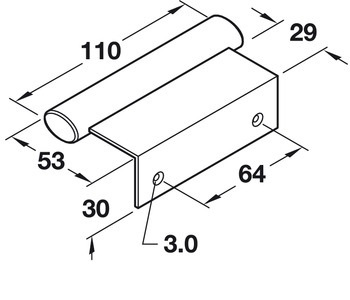 Vouwdeurgreep ovaal mat vernikkeld 110mm