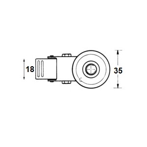 Zwenkwiel met draadstang 35kg - D50 - met rem