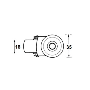 Zwenkwiel met draadstang 35kg - D50 - zonder rem