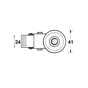 Zwenkwiel met draadstang 55kg - D80 - met rem